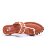 Ladies flat brown chappals 10260