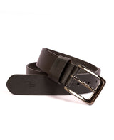 Men's leather black belt 103969
