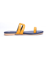 Ladies flat yellow chappals 109504