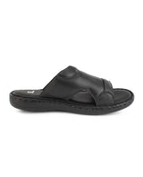 Men's Leather black chappals 117402