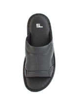 Men's Leather black chappals 117402