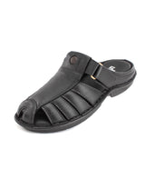 Men's Leather black chappals 117419