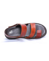 men's leather brown sandals 117431