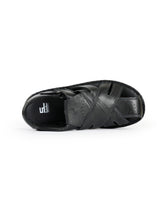 men's leather black sandals 117437