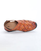 Men's leather tan shoes cum sandal 13691