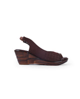Ladies heel brown sandals 18253