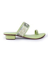 Ladies heel green chappals 20547