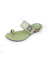Ladies heel green chappals 20547