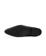 Men's leather black shoes 205901