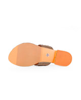 Ladies Flat fancy partywear brown chappal 401021