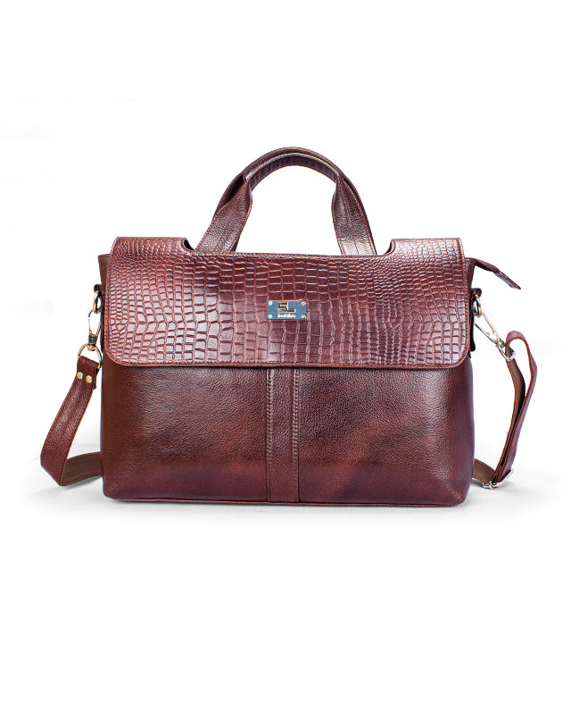 65917BR Leather Portfolio Bag