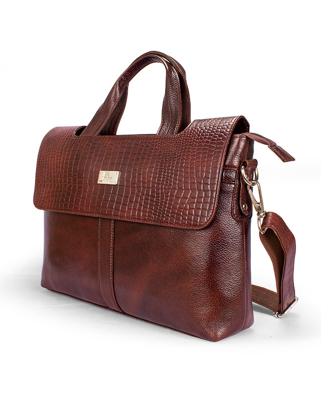 65917BR Leather Portfolio Bag