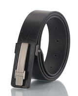 Men's leather black belt (Assorted Buckles) 13879