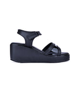 Ladies heel black sandals 01348