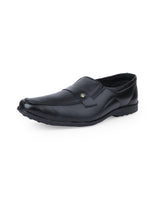 Men's leather black shoes 02087