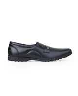 Men's leather black shoes 02087