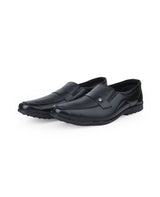 Men's leather black shoes 02087