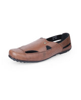 Men's leather brown shoes 02091