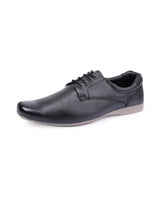Men's leather black shoes 02958