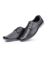 Men's leather black shoes 02958