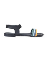 ladies black flat sandals 03326