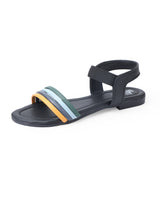 ladies black flat sandals 03326