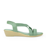 Ladies Heel green sandals 04435