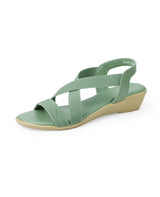 Ladies Heel green sandals 04435