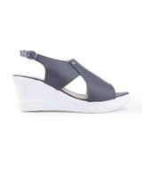 Ladies heel blue sandals 04465