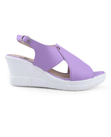 Ladies heel purple sandals 04466