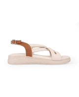 Ladies heel Beige sandals 04485