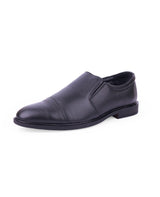 Men's leather black shoes 04665