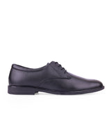 Men's leather black shoes 04666