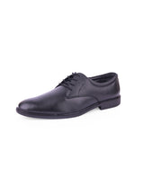 Men's leather black shoes 04666