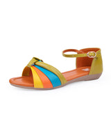 ladies green flat sandals 04723
