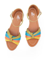 ladies green flat sandals 04723