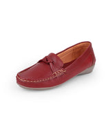 Ladies leather cherry  loafer shoes 04977