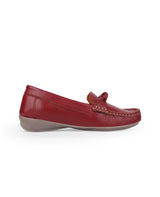 Ladies leather cherry  loafer shoes 04977