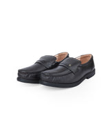 Men's leather loafer black Shoes 05005