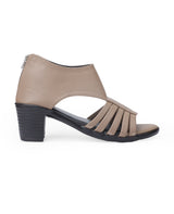 Ladies heel tan sandals 05116