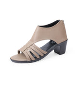 Ladies heel tan sandals 05116