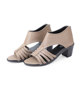 Ladies heel tan sandals 05116