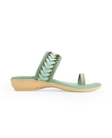 Ladies heel green slipon chappals 05366