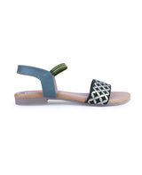 Ladies flat green sandals 05570