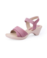 ladies heel pink sandals 05575