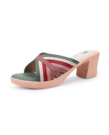 ladies heel green chappals 05726