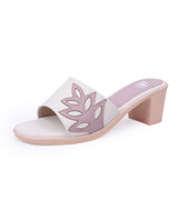 ladies heel beige chappals 05727