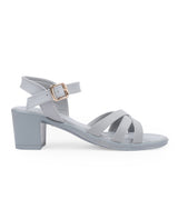 Ladies Heel gray sandals 05728