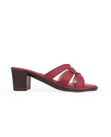 LADIES HEEL CHERRY RED CHAPPALS 05731
