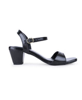 Ladies heel black sandals 05805